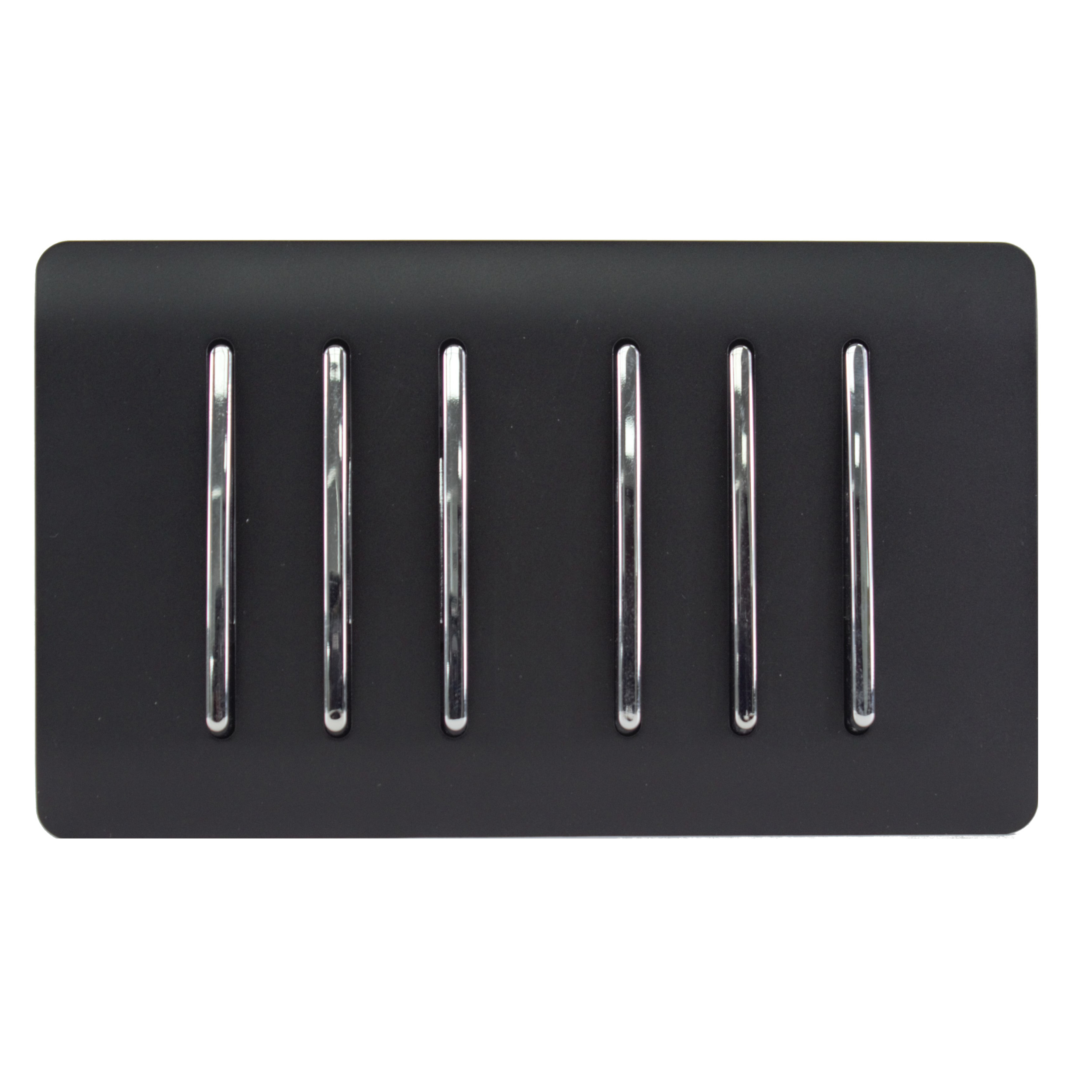 ART-SS66MBK  6 Gang 2 Way 10 Amp Rocker Twin Plate Matt Black